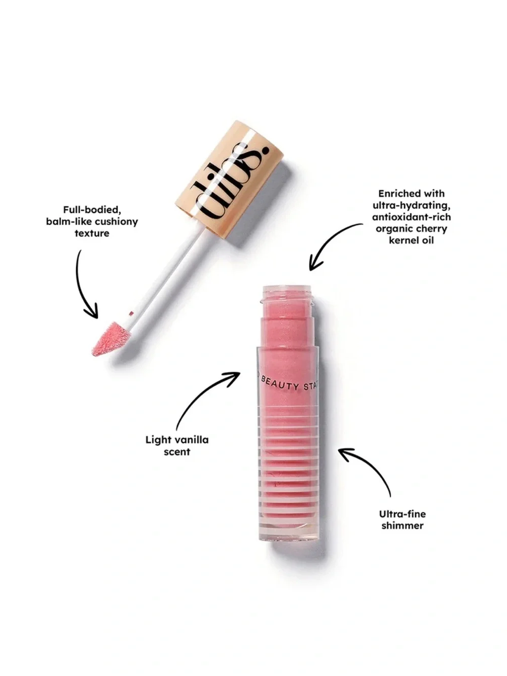 DIBS Go To Glossy Lip Balm, Effortless Pink NWT